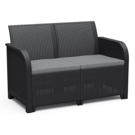 ROSALIE 2 SEATER SOFA RATTAN GRAPHITE ROSALIE 2ΘΕΣΙΟΣ ΚΑΝΑΠΕΣ ΑΠΟ ΡΑΤΑΝ ΣΕ ΧΡΩΜΑ ΓΡΑΦΙΤΗ